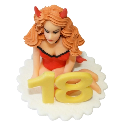 FIGURKA NA TORT dekoracje urodzinowe KOBIETA DIABLICA KAWALERSKI na 18 LAT